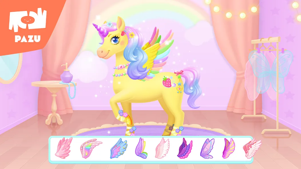 Скачать взлом My Unicorn dress up for kids на Андроид — Без рекламы и все наряды открыты — скриншот 4