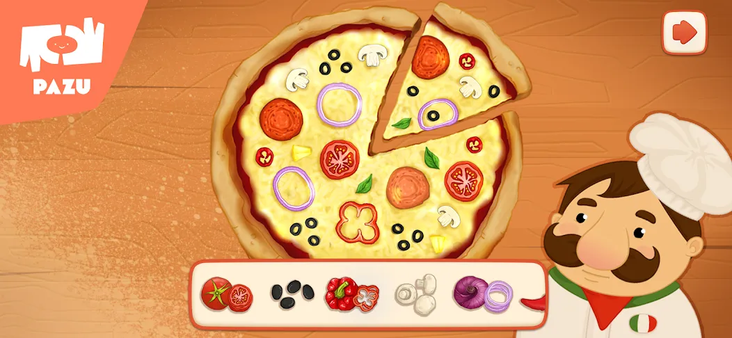 Pizza maker cooking games MOD APK на Android — Безлимитные деньги и все ингредиенты — скриншот 5