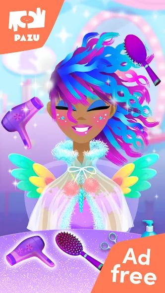 Girls Hair Salon Unicorn MOD APK на Android — Разблокированы все прически и аксессуары — скриншот 2