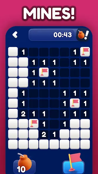 Minesweeper Bomb Mines Game MOD — Без рекламы и бесконечные подсказки на Андроид — скриншот 1