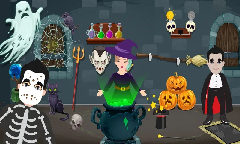 Pretend Play Halloween Party на Андроид — Все предметы для хэллоуинской вечеринки — скриншот 1