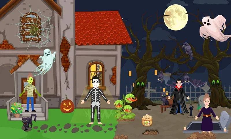 Pretend Play Halloween Party на Андроид — Все предметы для хэллоуинской вечеринки — скриншот 2