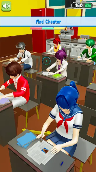 Скачать взломанную Anime School Teacher Simulator — Безлимитные деньги и все костюмы — скриншот 4
