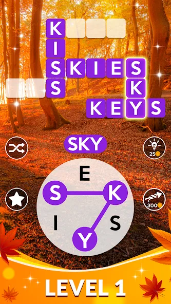 Скачать взлом Wordscapes на Андроид — Безлимитные подсказки и открыты все уровни — скриншот 1 Скачать взлом Wordscapes на Андроид — Безлимитные подсказки и открыты все уровни — скриншот 1