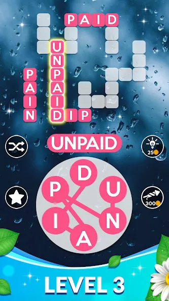 Скачать взлом Wordscapes на Андроид — Безлимитные подсказки и открыты все уровни — скриншот 3 Скачать взлом Wordscapes на Андроид — Безлимитные подсказки и открыты все уровни — скриншот 3