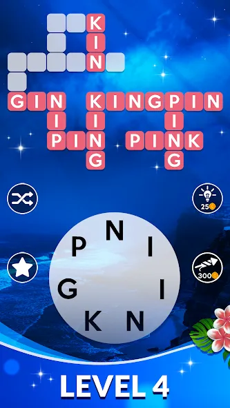 Скачать взлом Wordscapes на Андроид — Безлимитные подсказки и открыты все уровни — скриншот 4 Скачать взлом Wordscapes на Андроид — Безлимитные подсказки и открыты все уровни — скриншот 4