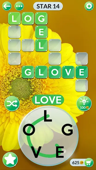 Wordscapes In Bloom (Мод Безлимитные подсказки и монеты) — скриншот 1