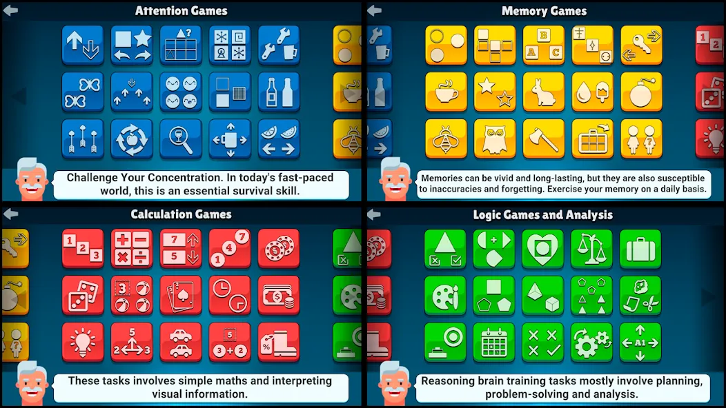 Скачать взломанную Neurobics: 60 Brain Games — Безлимитные подсказки и открыты все игры — скриншот 2