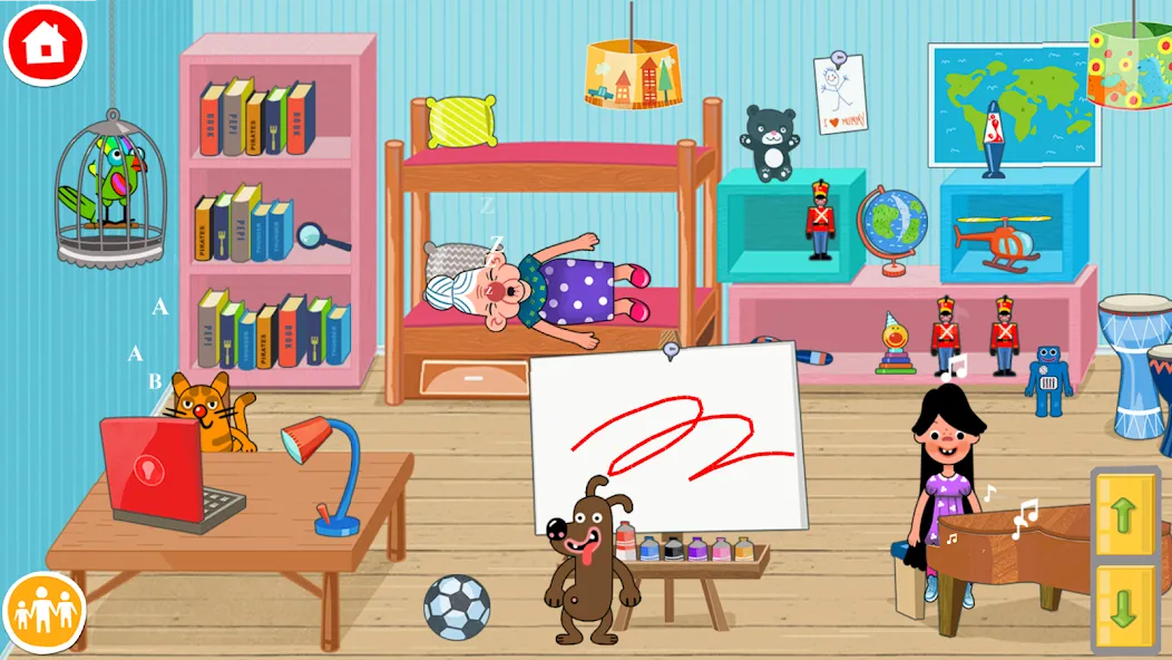 Скачать взломанную Pepi House: Happy Family — Открыты все комнаты и персонажи — скриншот 4