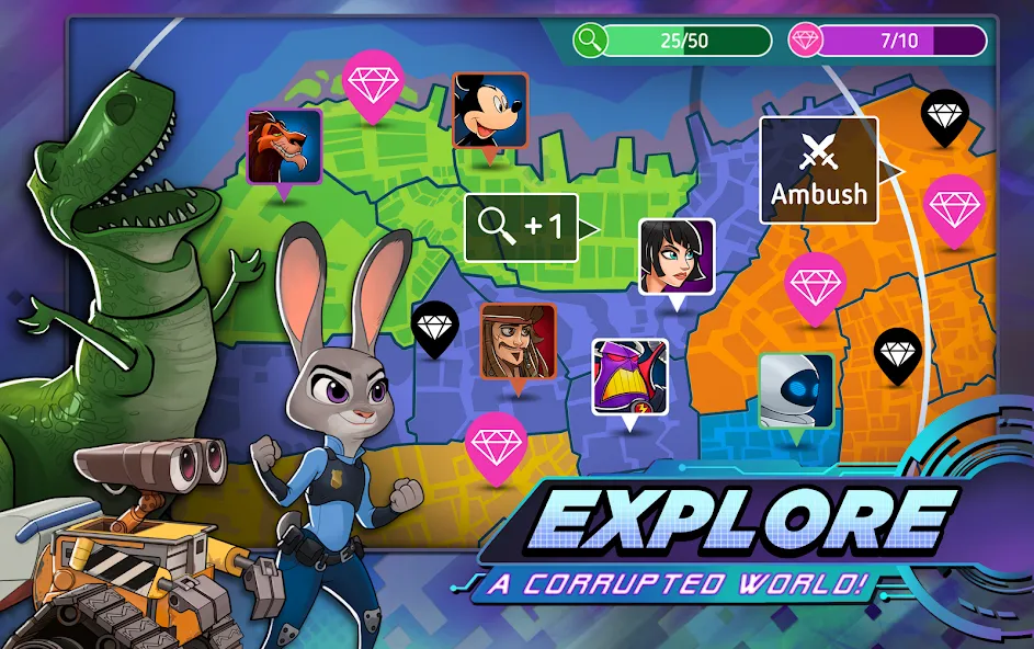 Взломанная Disney Heroes: Battle Mode на Андроид — Безлимитные ресурсы и усиленные герои — скриншот 5