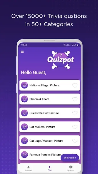 Скачать QuizPot: Group GK Quiz Trivia на Андроид — Без рекламы и все категории открыты — скриншот 2