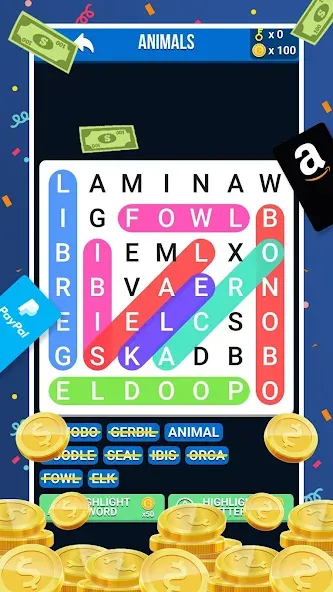 Make Money: Word Search Mod APK Безлимитные монеты и подсказки — Скачать на Андроид — скриншот 2 Make Money: Word Search Mod APK Безлимитные монеты и подсказки — Скачать на Андроид — скриншот 2
