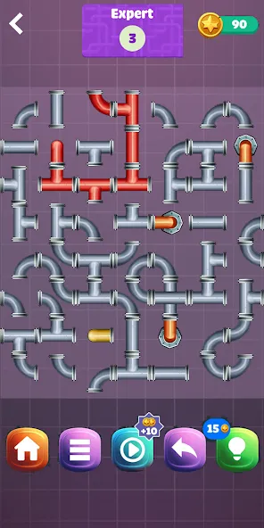 Скачать Pipe Puzzle Connect (Мод: Без рекламы и все уровни открыты) на Андроид — скриншот 1