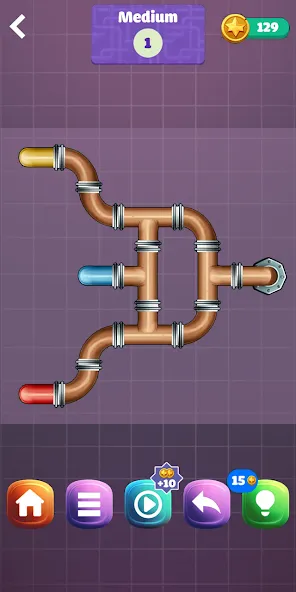Скачать Pipe Puzzle Connect (Мод: Без рекламы и все уровни открыты) на Андроид — скриншот 2