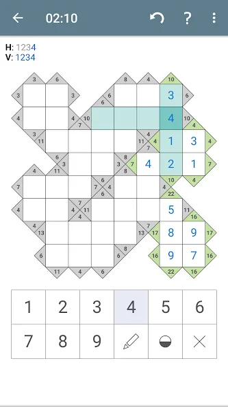 Скачать взлом Kakuro (Cross Sums] на Андроид — Подсказки и все уровни открыты — скриншот 2