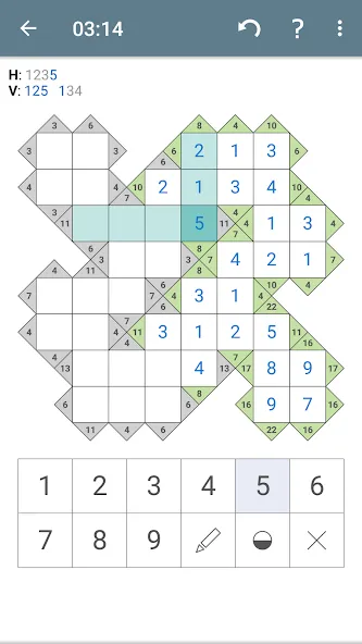Скачать взлом Kakuro (Cross Sums] на Андроид — Подсказки и все уровни открыты — скриншот 3
