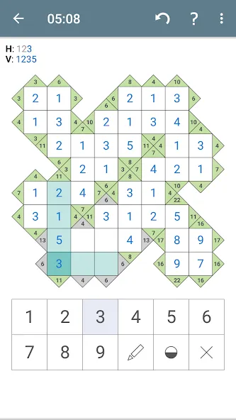 Скачать взлом Kakuro (Cross Sums] на Андроид — Подсказки и все уровни открыты — скриншот 5