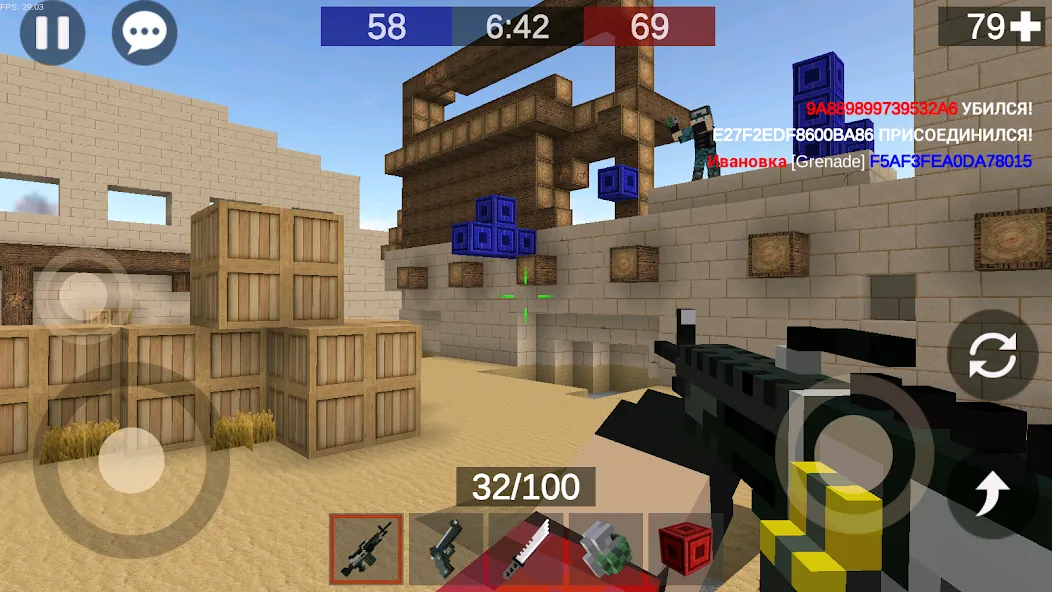 Pixel Combats 2: Gun games PvP MOD APK на Android — Безлимитные деньги и оружие — скриншот 1