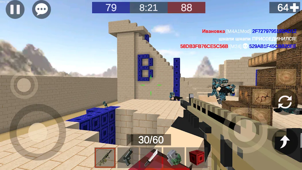Pixel Combats 2: Gun games PvP MOD APK на Android — Безлимитные деньги и оружие — скриншот 5
