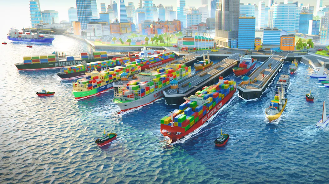 Скачать Port City: Ship Tycoon — Безлимитные деньги и ресурсы — скриншот 2