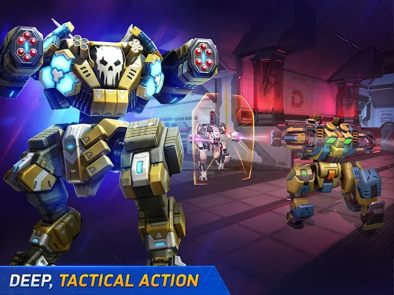 Mech Arena - Shooting Game — Мод: Безлимитные ресурсы и улучшенное оружие — скриншот 3 Mech Arena - Shooting Game — Мод: Безлимитные ресурсы и улучшенное оружие — скриншот 3