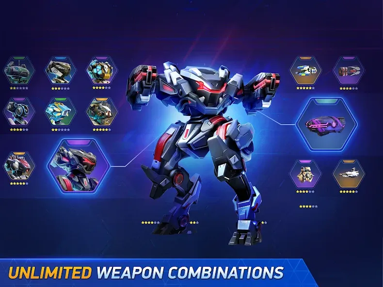 Mech Arena - Shooting Game — Мод: Безлимитные ресурсы и улучшенное оружие — скриншот 4 Mech Arena - Shooting Game — Мод: Безлимитные ресурсы и улучшенное оружие — скриншот 4