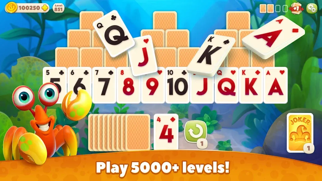 Undersea Solitaire Tripeaks MOD APK — Безлимитные монеты и подсказки — скриншот 1