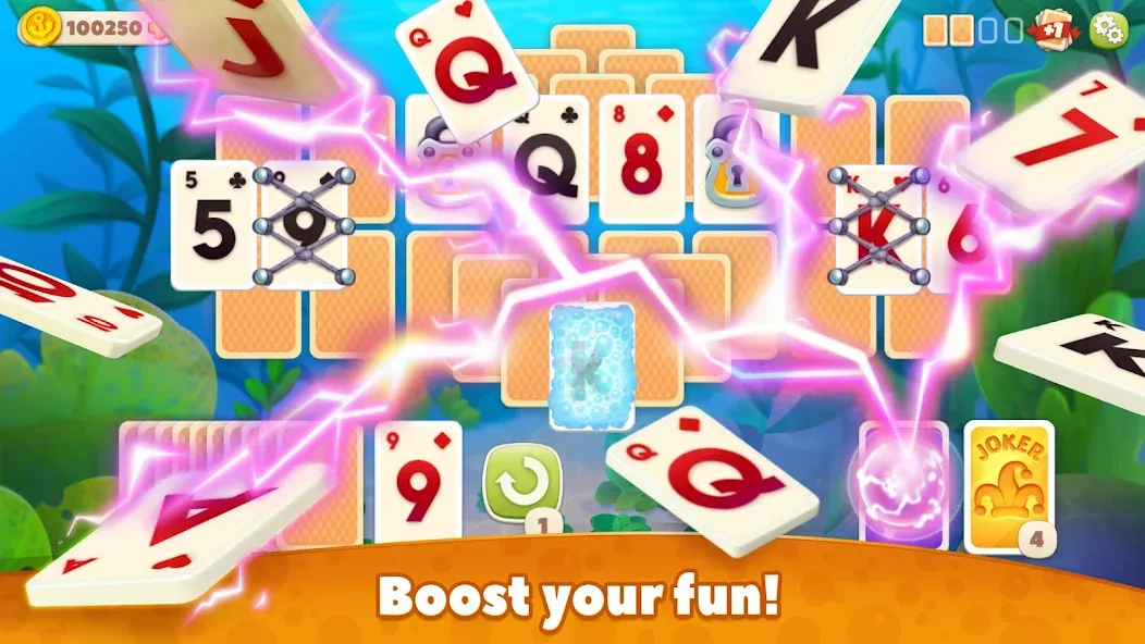 Undersea Solitaire Tripeaks MOD APK — Безлимитные монеты и подсказки — скриншот 4