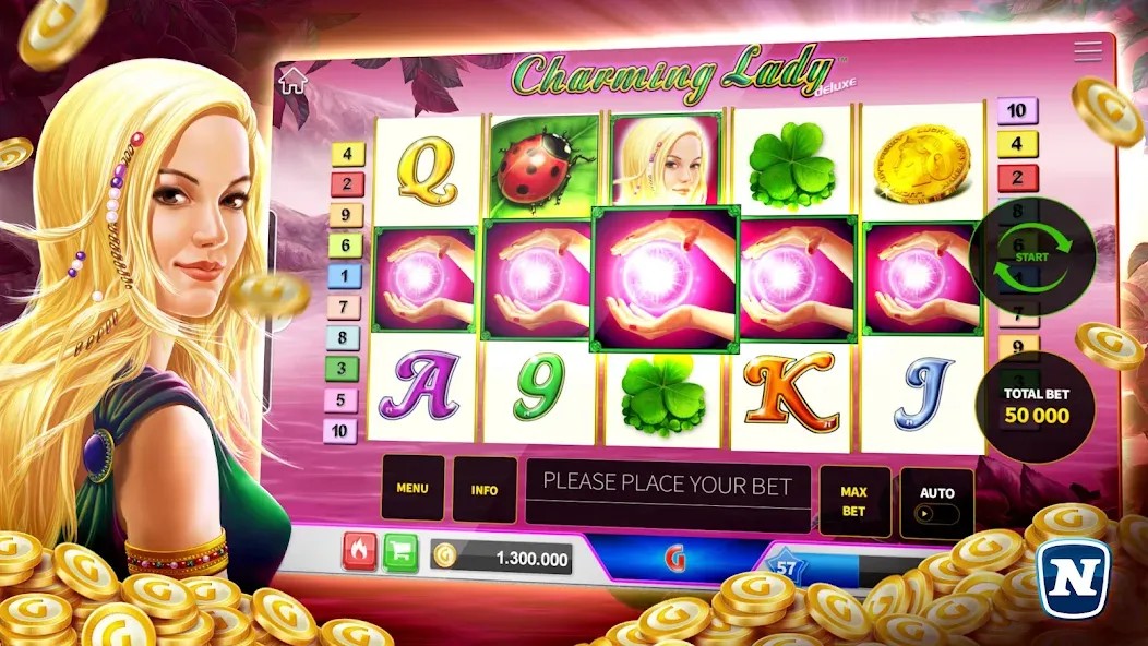 Скачать Gaminator Online Casino Slots (Мод: Безлимитные монеты и бонусы) на Андроид — скриншот 3