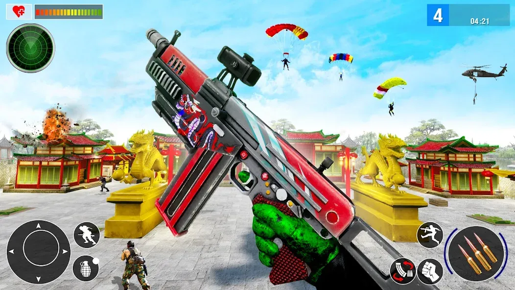 Real Commando Secret Mission — Мод: Безлимитные патроны и здоровье — скриншот 1