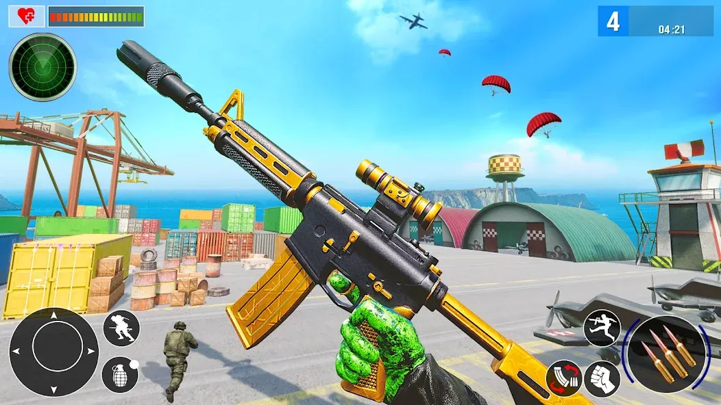 Real Commando Secret Mission — Мод: Безлимитные патроны и здоровье — скриншот 2