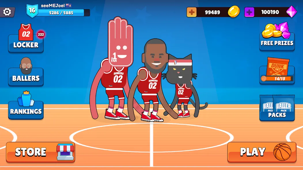 Скачать Dunkers 2 на Андроид — Безлимитные деньги и энергия — скриншот 1 Скачать Dunkers 2 на Андроид — Безлимитные деньги и энергия — скриншот 1