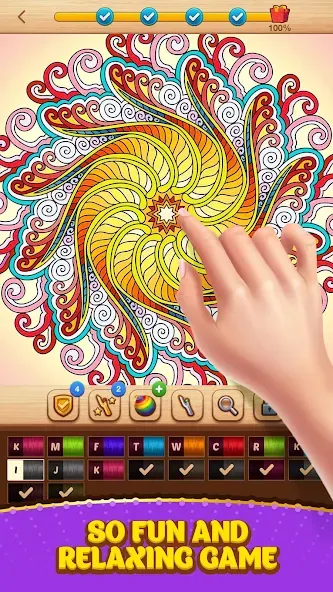 Cross Stitch Coloring Mandala MOD APK — Без рекламы и все узоры открыты — скриншот 3