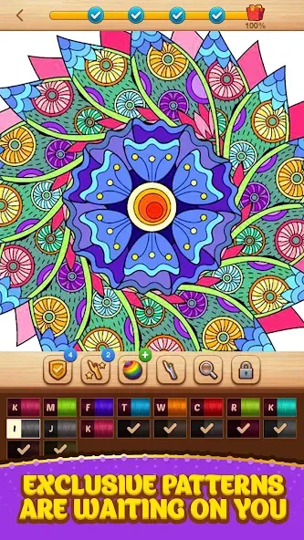 Cross Stitch Coloring Mandala MOD APK — Без рекламы и все узоры открыты — скриншот 4