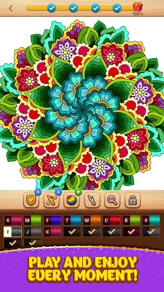 Cross Stitch Coloring Mandala MOD APK — Без рекламы и все узоры открыты — скриншот 5