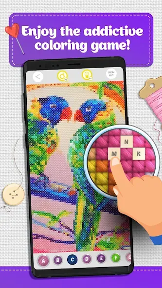 Cross Stitch Coloring Art — Без рекламы и все узоры открыты — скриншот 1