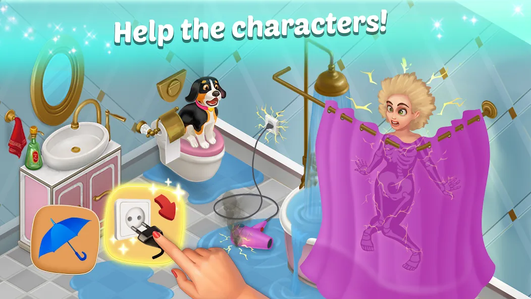 Family Hotel: love & match-3 MOD APK — Безлимитные монеты и жизни — скриншот 3