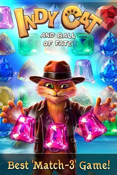 Скачать Indy Cat: Match 3 Adventure на телефон — Безлимитные жизни и усиленные бустеры — скриншот 1