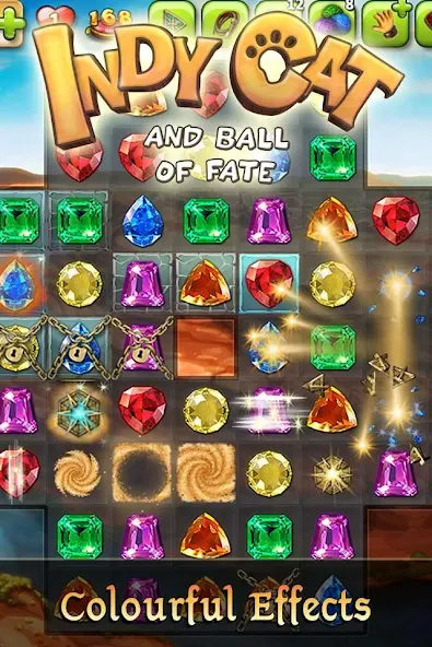 Скачать Indy Cat: Match 3 Adventure на телефон — Безлимитные жизни и усиленные бустеры — скриншот 2