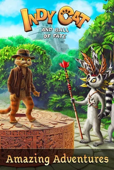 Скачать Indy Cat: Match 3 Adventure на телефон — Безлимитные жизни и усиленные бустеры — скриншот 3