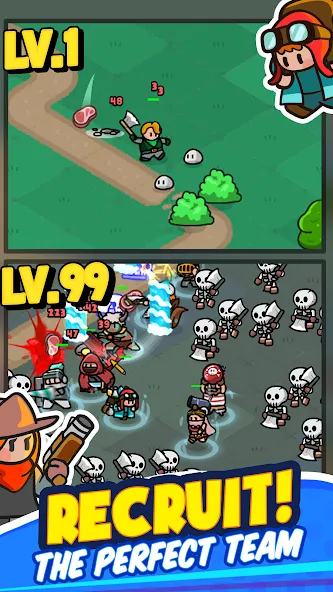 Rumble Heroes - Adventure RPG — Мод: Безлимитные деньги и усиленные герои — скриншот 4