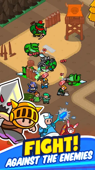 Rumble Heroes - Adventure RPG — Мод: Безлимитные деньги и усиленные герои — скриншот 5
