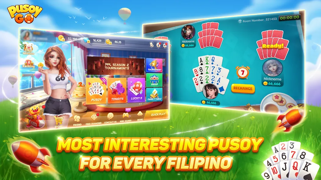 Скачать Pusoy Go-Competitive 13 Cards (Мод: Безлимитные монеты и алмазы) на Андроид — скриншот 2
