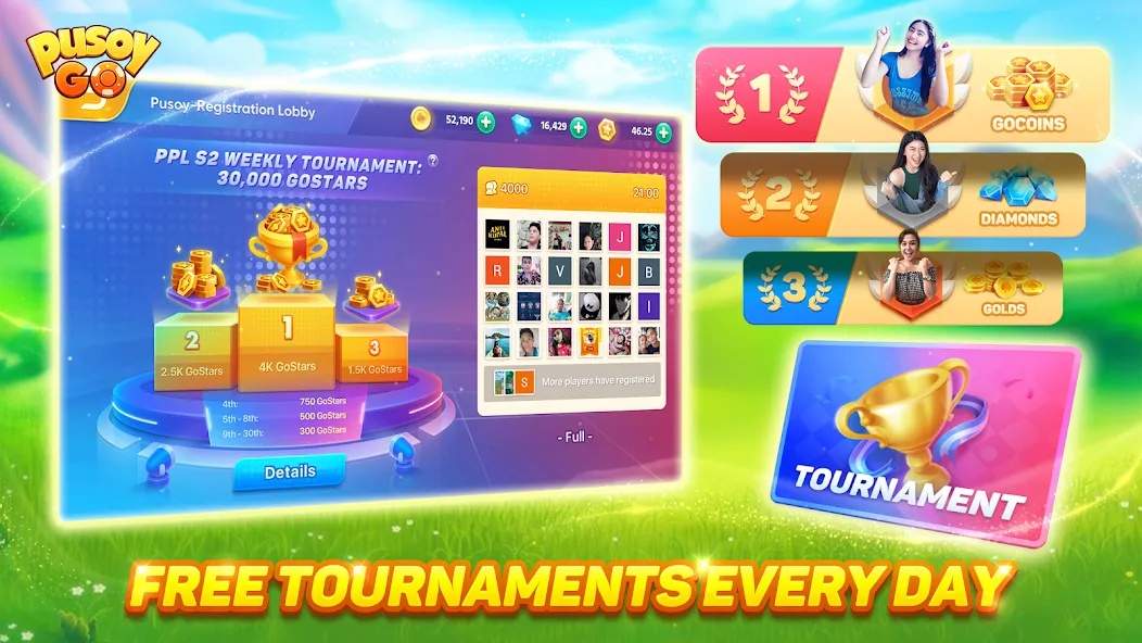 Скачать Pusoy Go-Competitive 13 Cards (Мод: Безлимитные монеты и алмазы) на Андроид — скриншот 3