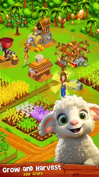 Скачать Country Valley Farming Game (Мод: Безлимитные монеты и ресурсов) на Андроид — скриншот 1