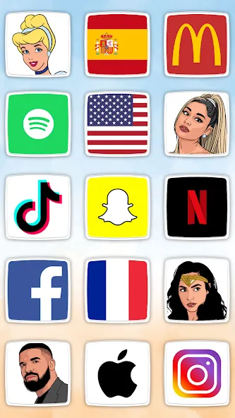QuizMania: Picture Trivia Game — Мод: Безлимитные подсказки и открыты все категории — скриншот 1
