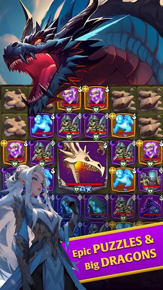 Скачать Friends & Dragons - Puzzle RPG — Модификация Безлимитные ресурсы и энергия — скриншот 2