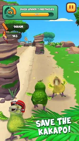 Скачать Kakapo Run: Animal Rescue Game на Андроид — Безлимитные монеты и жизни — скриншот 3