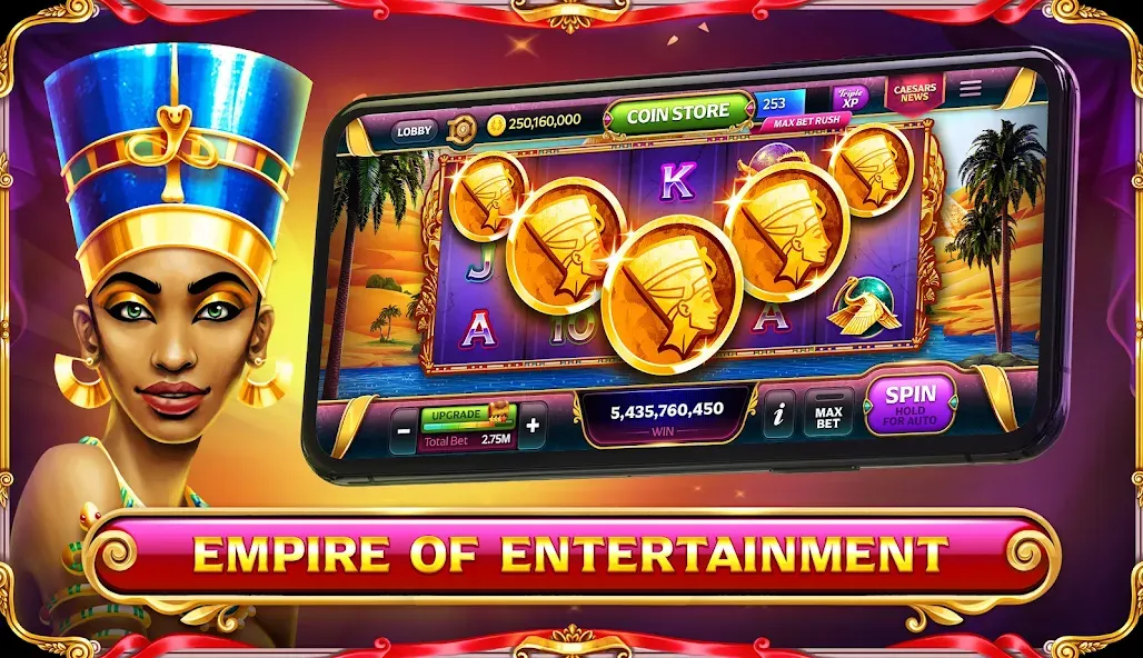 Скачать Caesars Slots: Casino Games на телефон — Безлимитные монеты и бесплатные вращения — скриншот 5