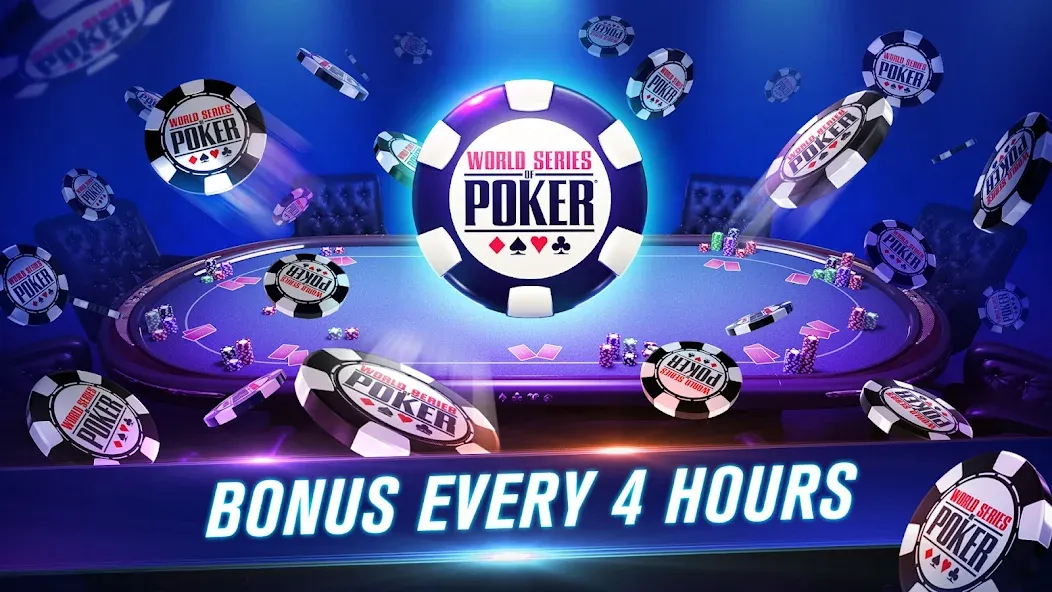 WSOP Poker: Texas Holdem Game (Мод Безлимитные фишки и открыты все столы) — скриншот 2
